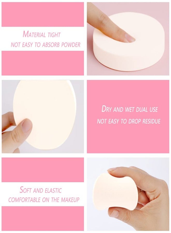 Vmiapxo 48 Pieces White Makeup Sponge, Cosmetic Sponge Round Foam Pad, Compact Facial Powder Puff, Beauty Makeup Foundation Powder Blender for All Skin Types Wet and Dry Dual Use - Image 5
